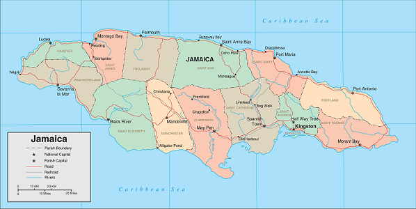 Map of jamaica location